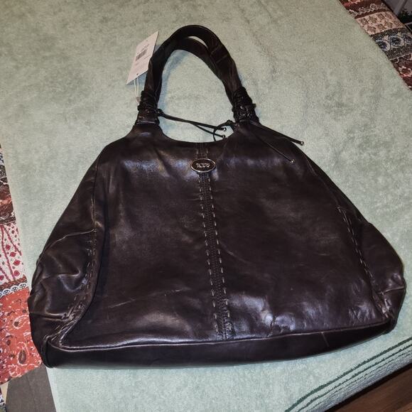 TOD'S EUC XL LEATHER MEDIA FRAMED TOTE SATCHEL BAG - Picture 5 of 5